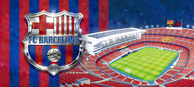 巴塞罗那足球俱乐部徽标及诺坎普球场